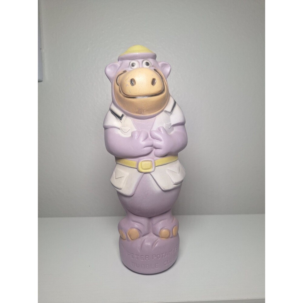 RARE Vintage Hanna Barbera PETER POTAMUS Bubble Club Soaky Bottle Coin Bank!